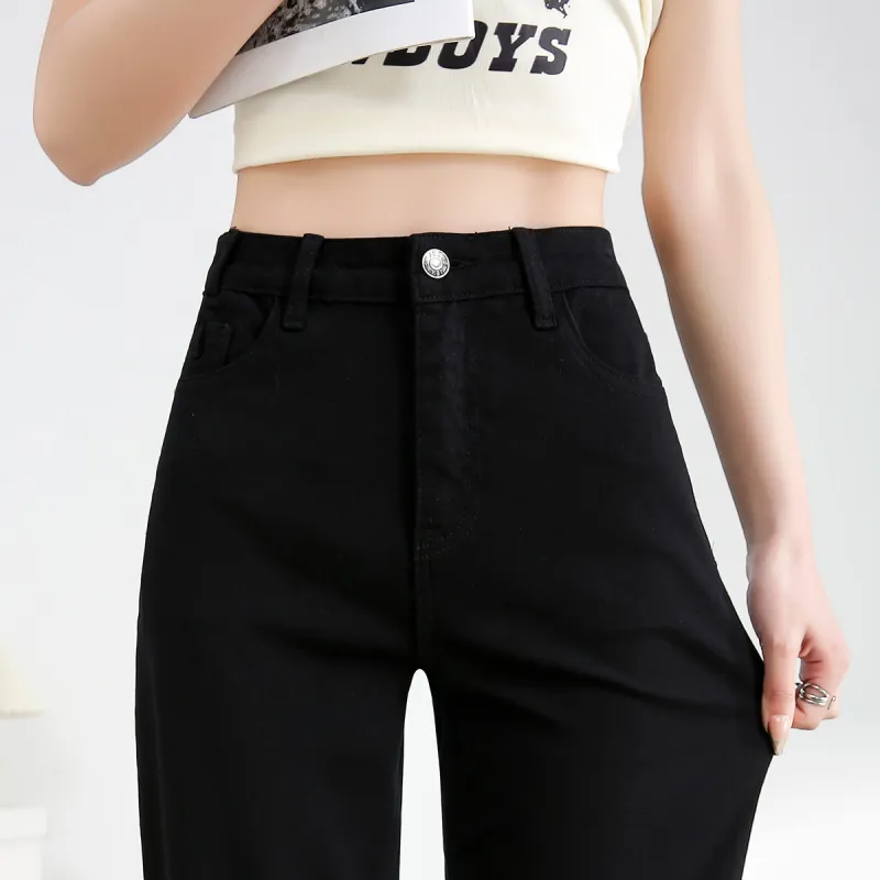 FAWENXIANGZI Jeans Women's Black-1