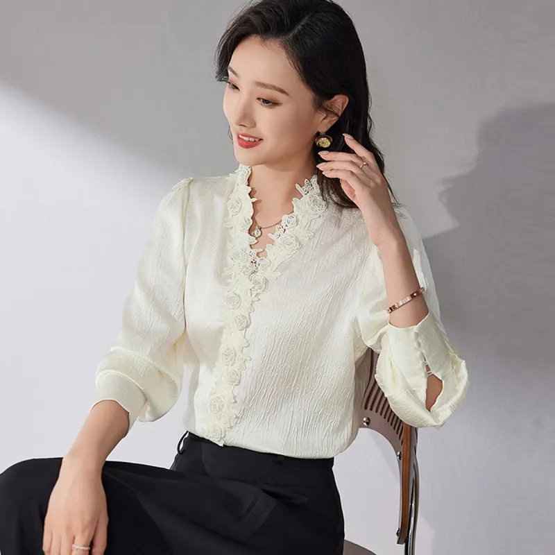 Hang Yi Court Shirts Women's Ecru-3