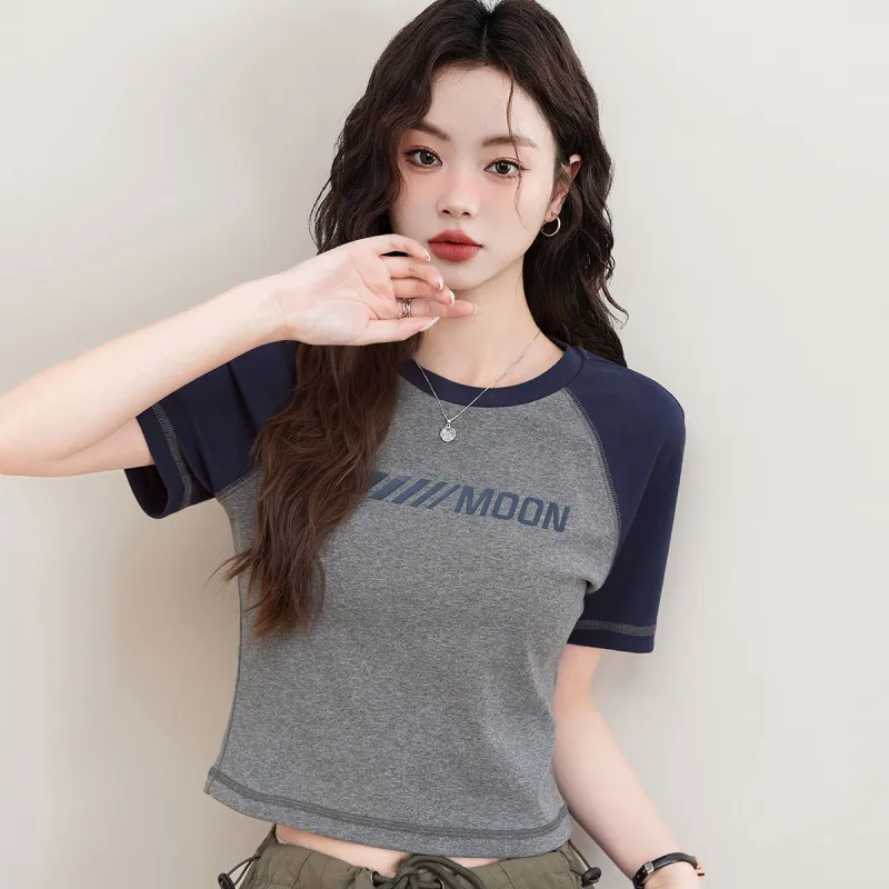 FAWENXIANGZI Raglan Sleeve T Shirt Women's-2