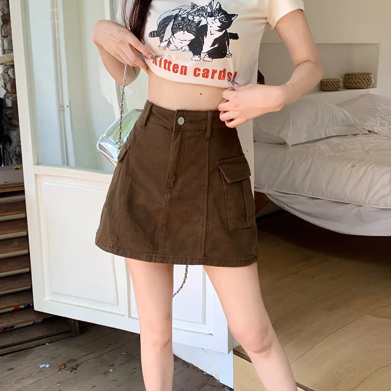 YINLEI Cargo Short Skirts Women's-2