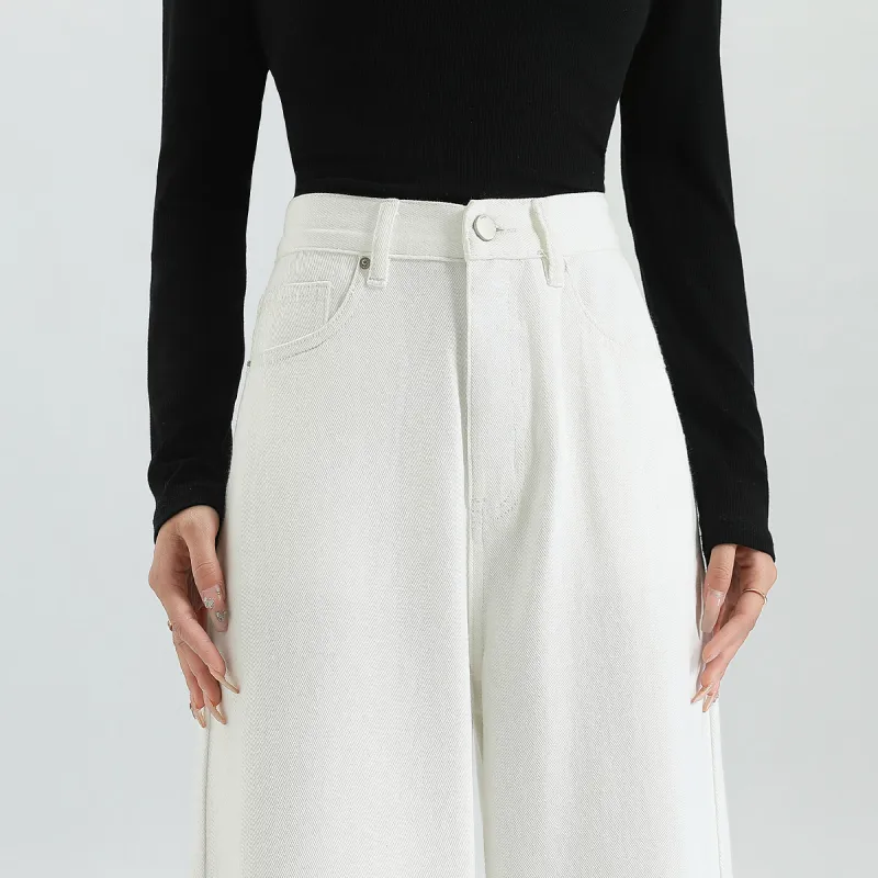 FAWENXIANGZI Jeans Women's White-8