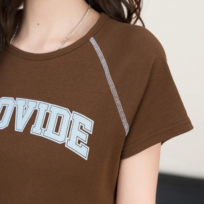 FAWENXIANGZI Crop Tops Women's Coffee-6