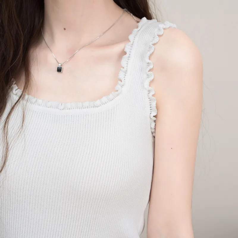 FAWENXIANGZI Tank Tops Women's White-5