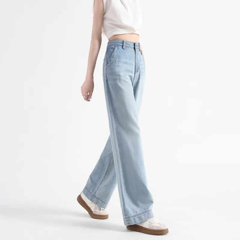FAWENXIANGZI Jeans Women's Light Blue-6