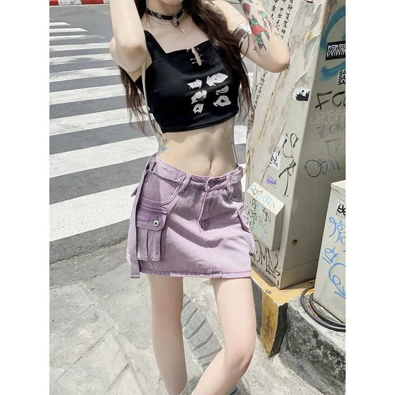 YINLEI Cargo Short Skirts Women's-5