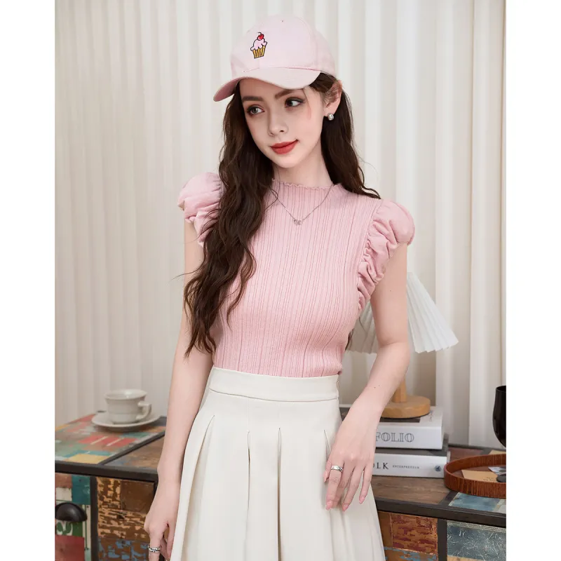 FAWENXIANGZI Puff Sleeve T Shirt Women's-2