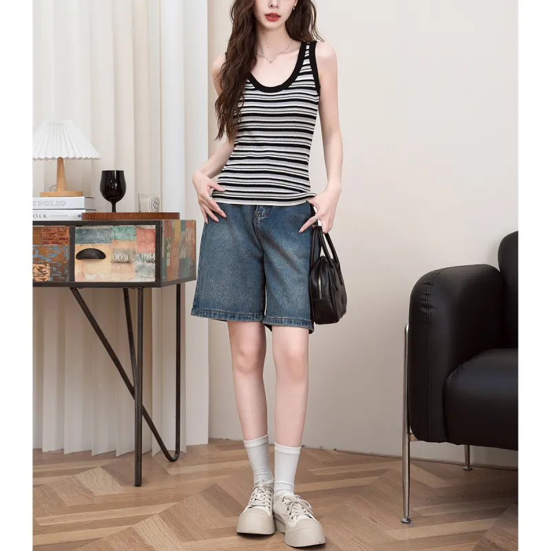 FAWENXIANGZI Tank Tops Women's Black & White-3