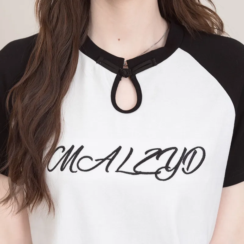 FAWENXIANGZI Raglan Sleeve T Shirt Women's-2