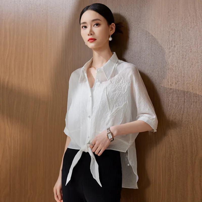 Hang Yi Court Shirts Women's White-5