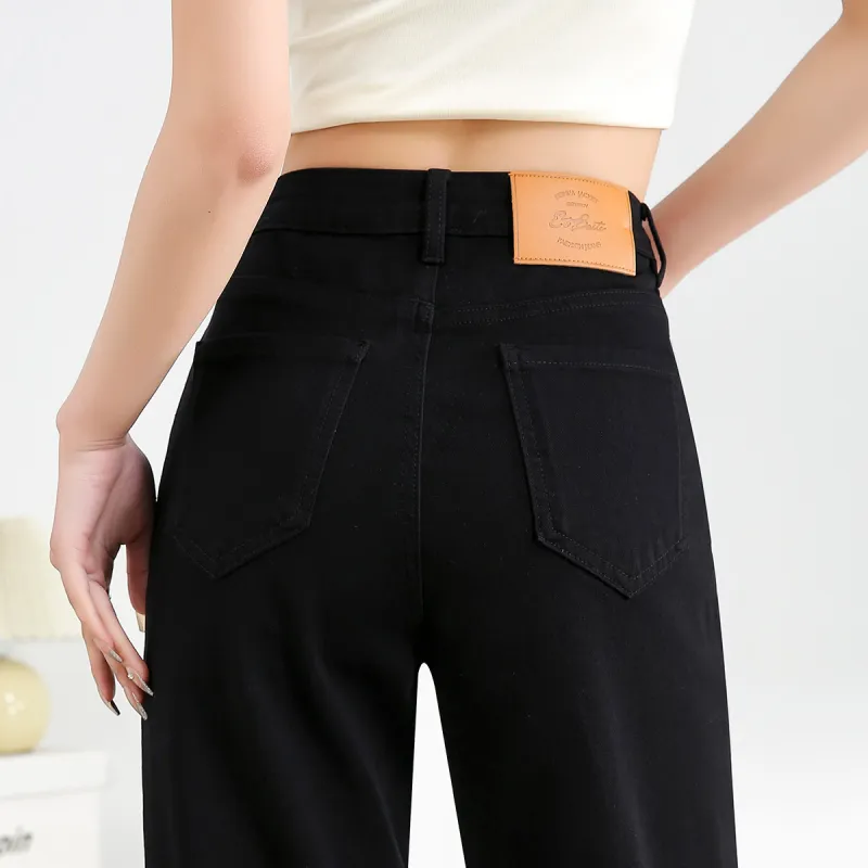 FAWENXIANGZI Jeans Women's Black-2