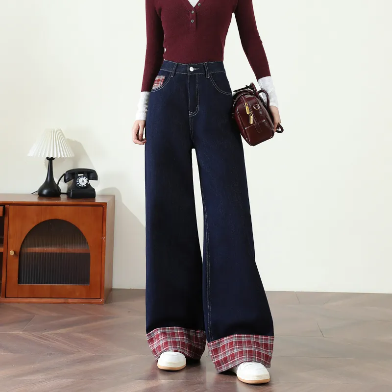 FAWENXIANGZI Jeans Women's Dark Blue-1