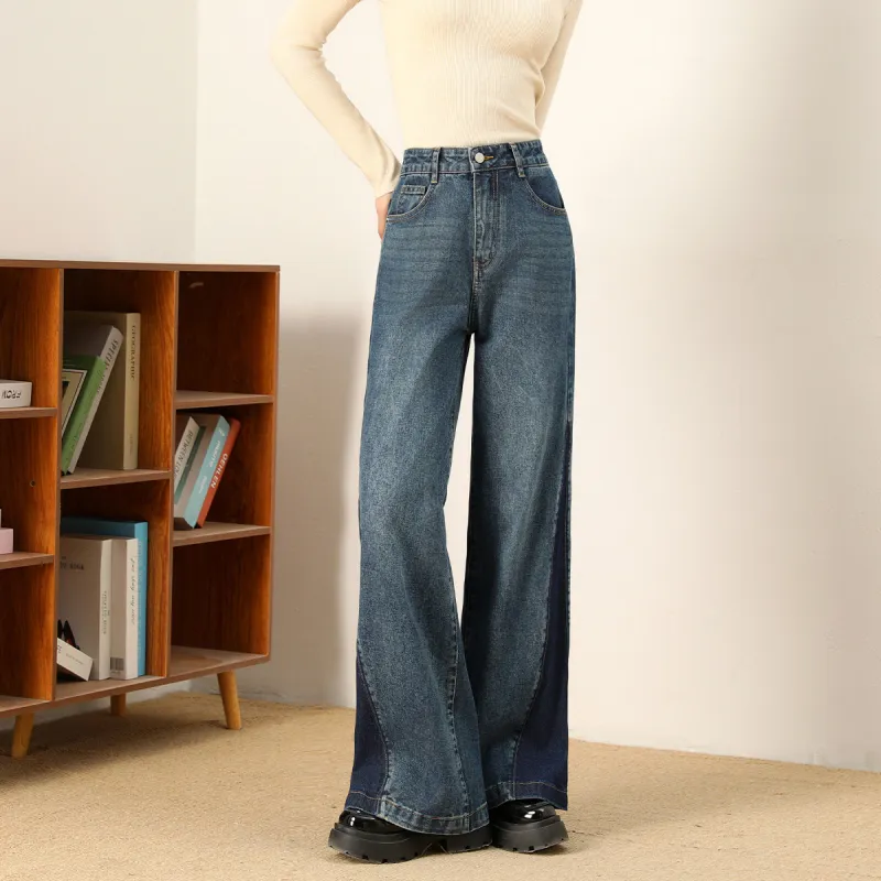 FAWENXIANGZI Jeans Women's Blue-4