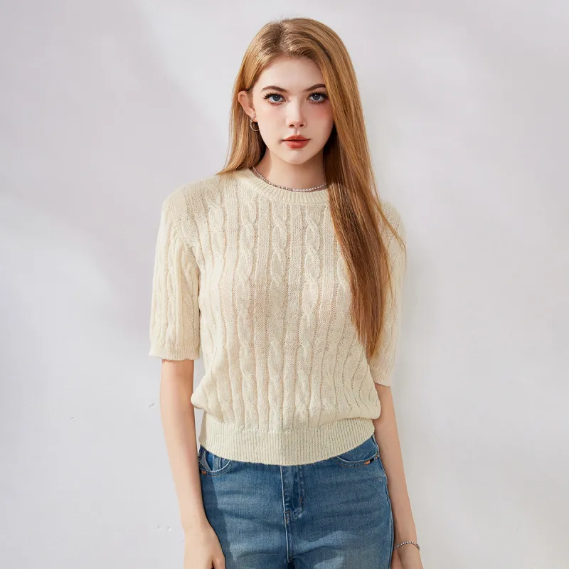 FAWENXIANGZI Knitwear Women's Beige Apricot-2