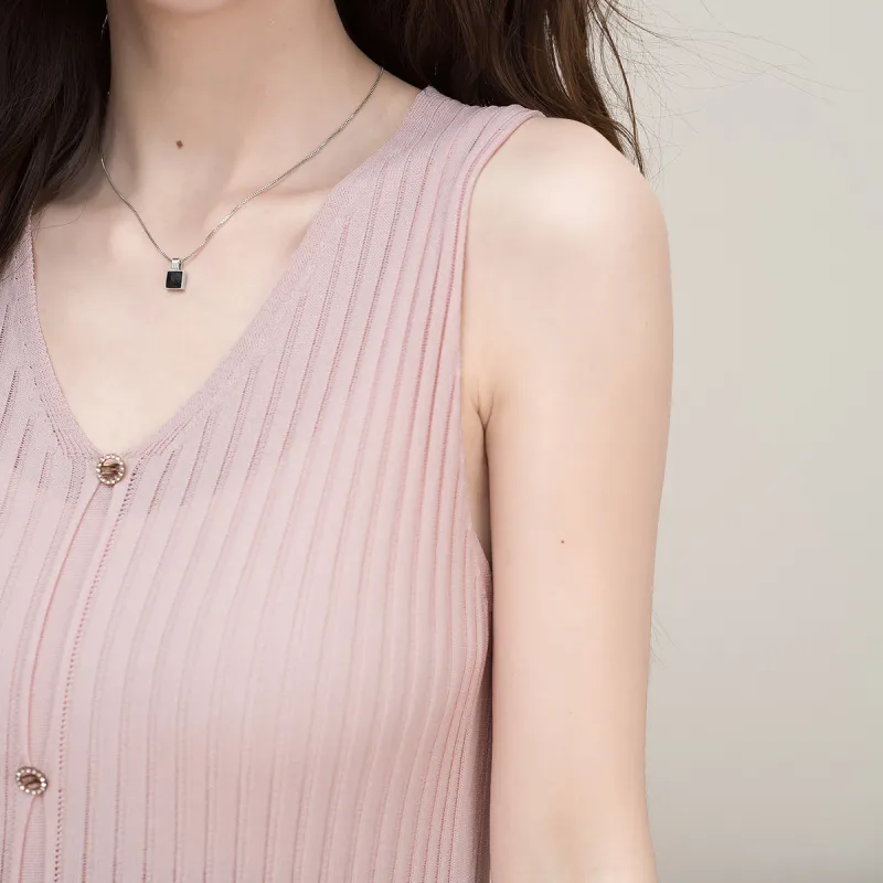 FAWENXIANGZI Tank Tops Women's Pink-7
