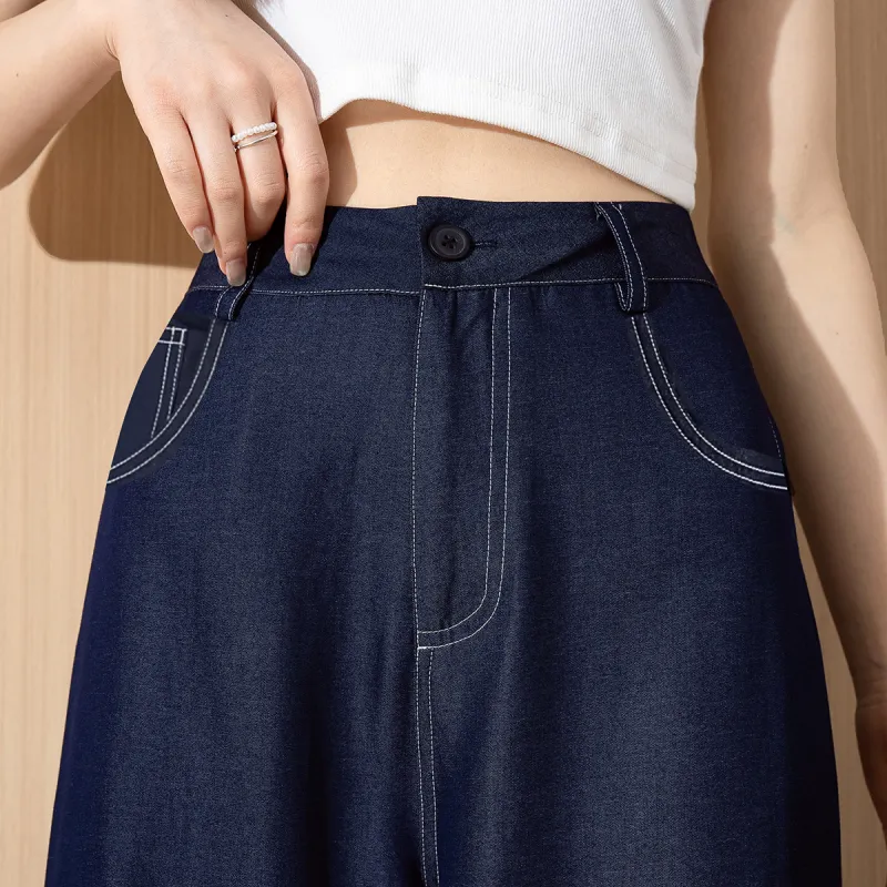 Tonlion Jeans Women's Dark Denim Blue-8