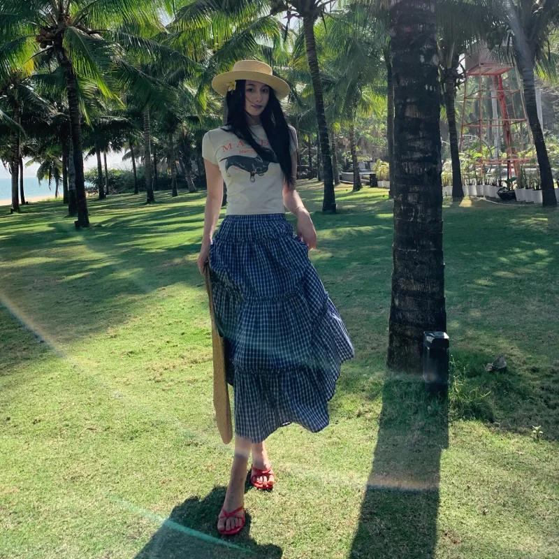 YINLEI Casual Long Skirt Women's-1