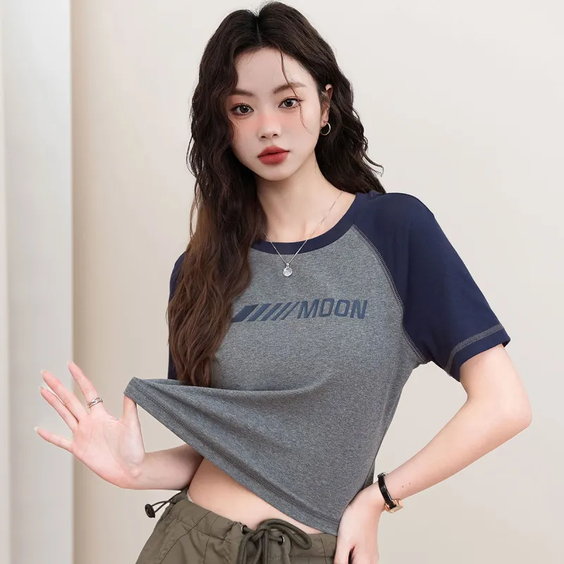 FAWENXIANGZI Raglan Sleeve T Shirt Women's-3