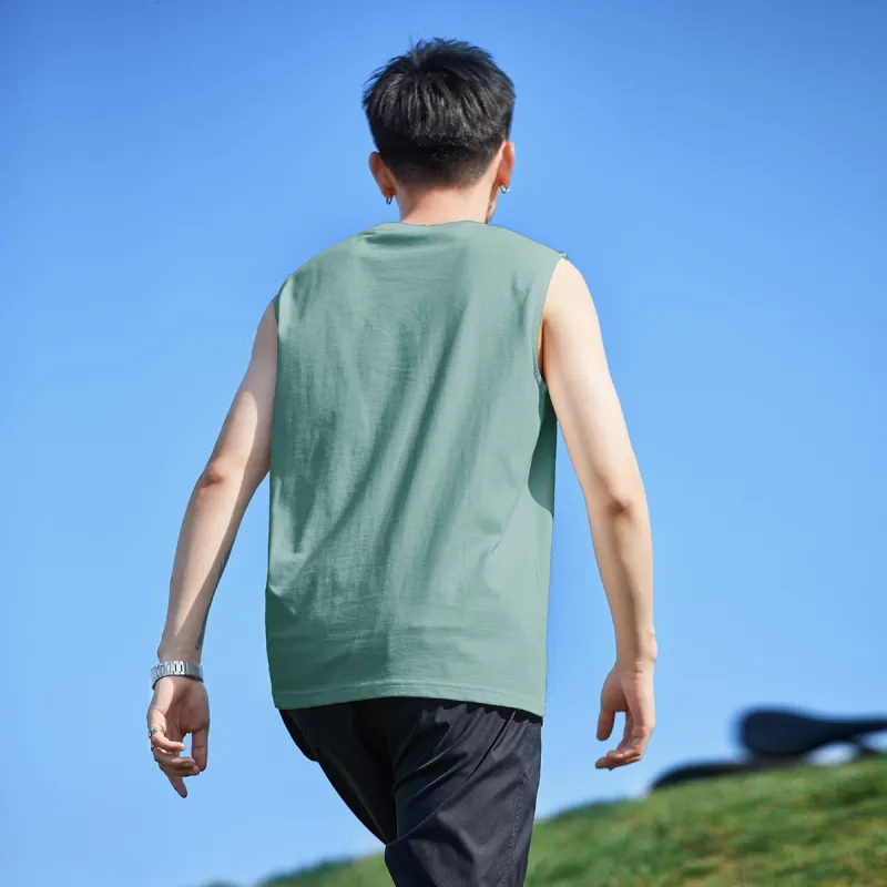 Tonlion Tank Tops Men Sea Blue-2