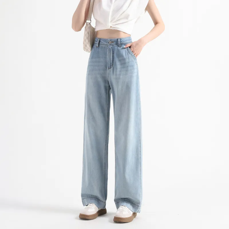 FAWENXIANGZI Jeans Women's Light Blue-1