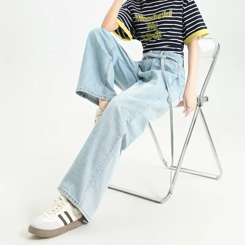 FAWENXIANGZI Jeans Women's Light Blue-4