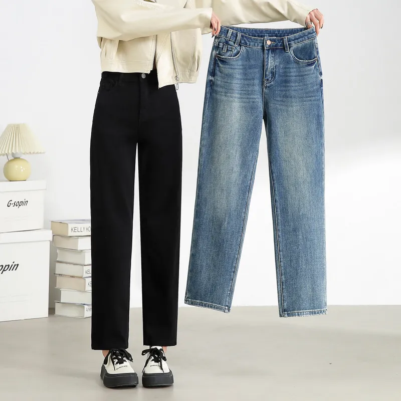 FAWENXIANGZI Jeans Women's Black-11