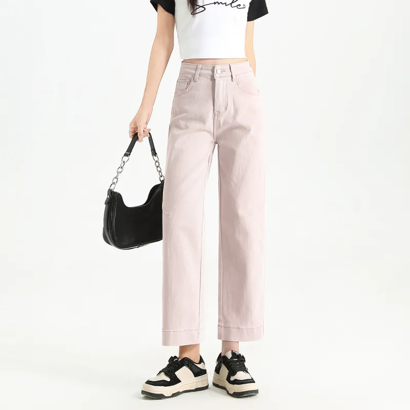 FAWENXIANGZI Jeans Women's Denim Pink-3