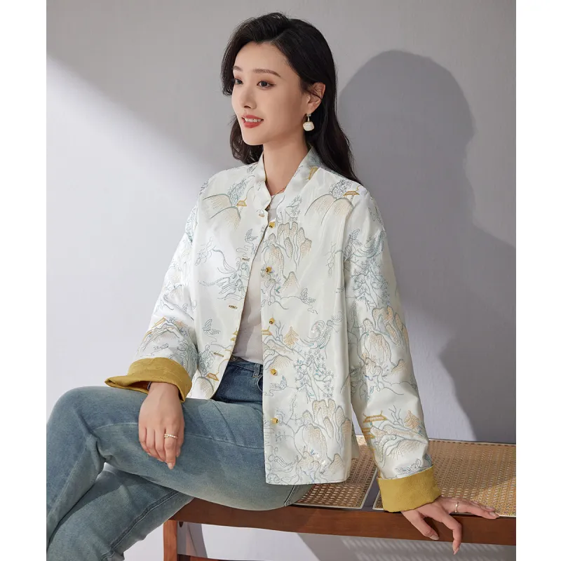 Hang Yi Court Jackets Women's Beige-2