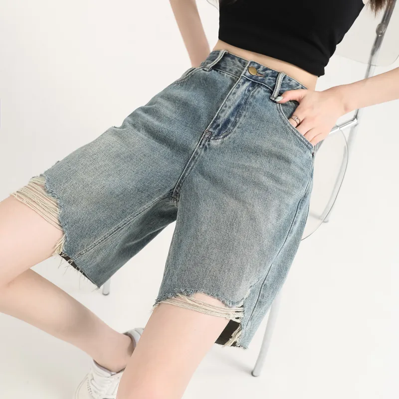 FAWENXIANGZI Denim Shorts Women's-9