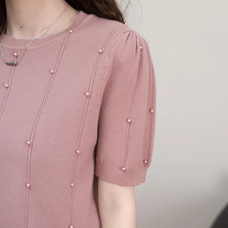 FAWENXIANGZI Puff Sleeve T Shirt Women's-4