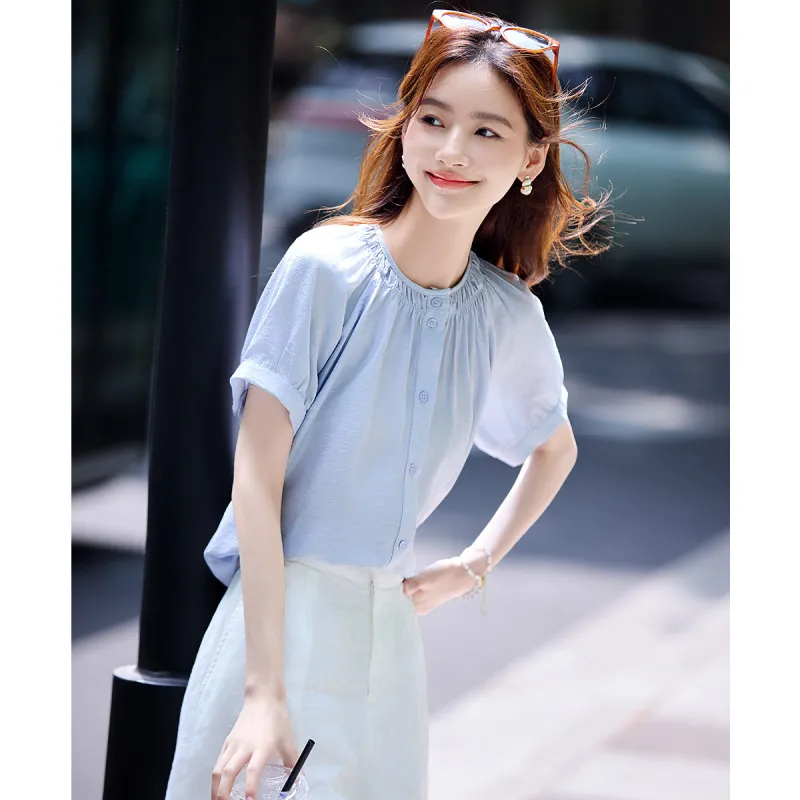 Still quiet Shirts Women's Blue-5