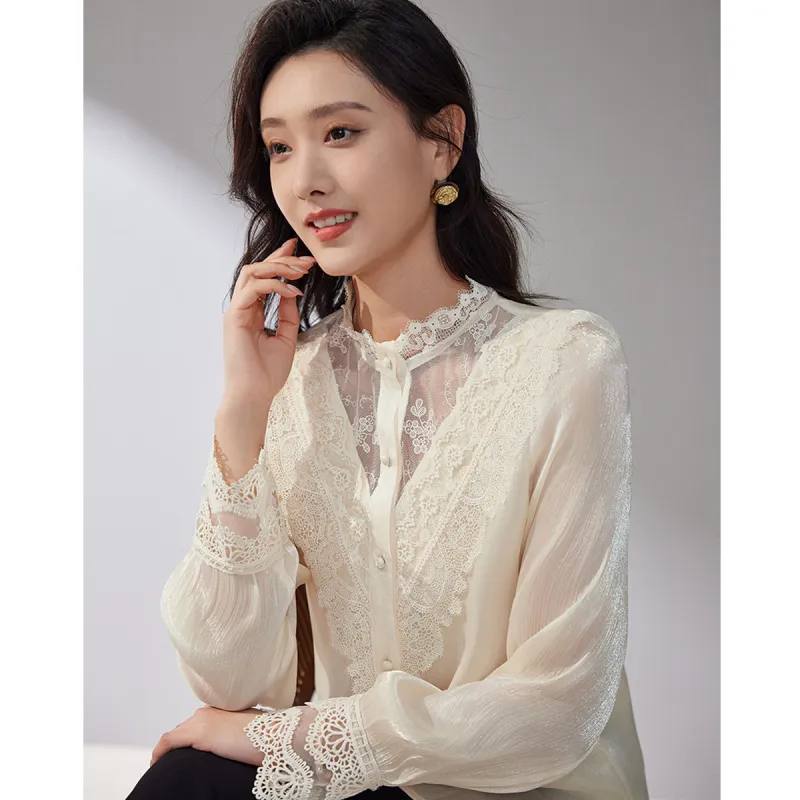 Hang Yi Court Shirts Women's Champagne-2