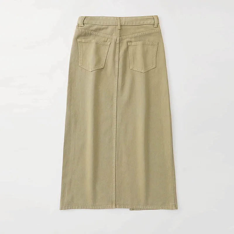 YINLEI Denim Long Skirt Women's-1