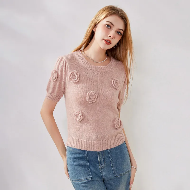 FAWENXIANGZI Knitwear Women's Pink-4