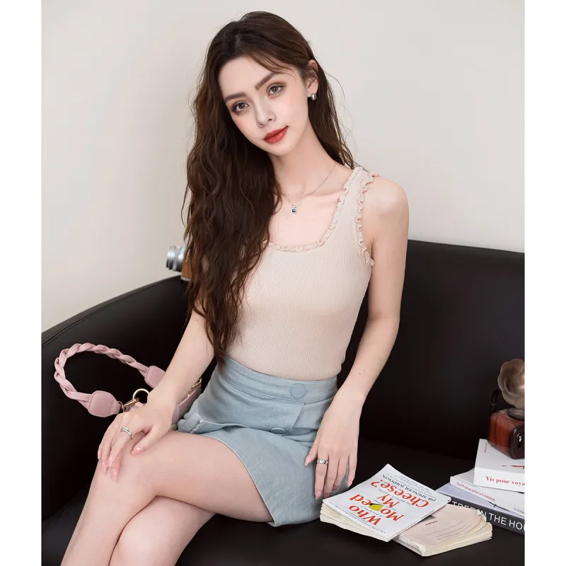 FAWENXIANGZI Tank Tops Women's Pink-2