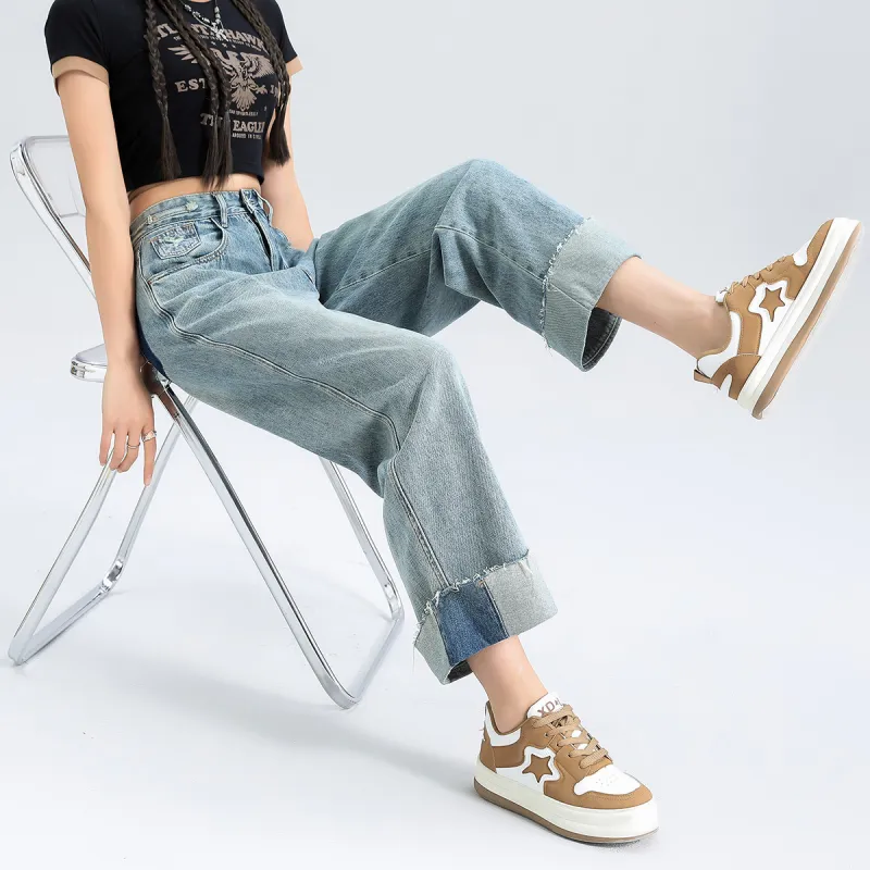 FAWENXIANGZI Jeans Women's Blue-8