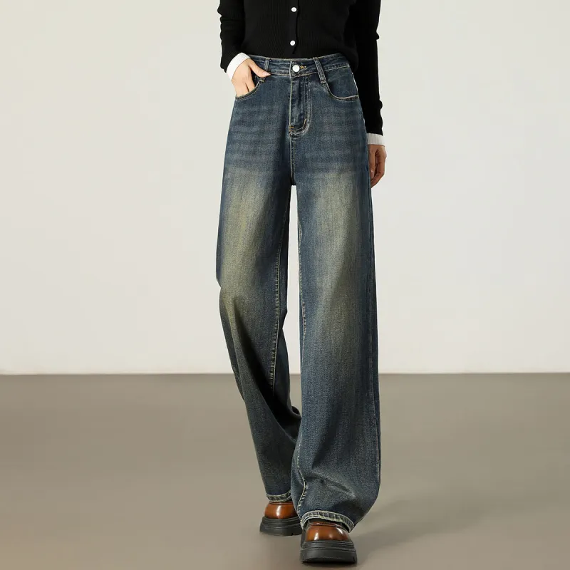 FAWENXIANGZI Jeans Women's Denim Blue-1