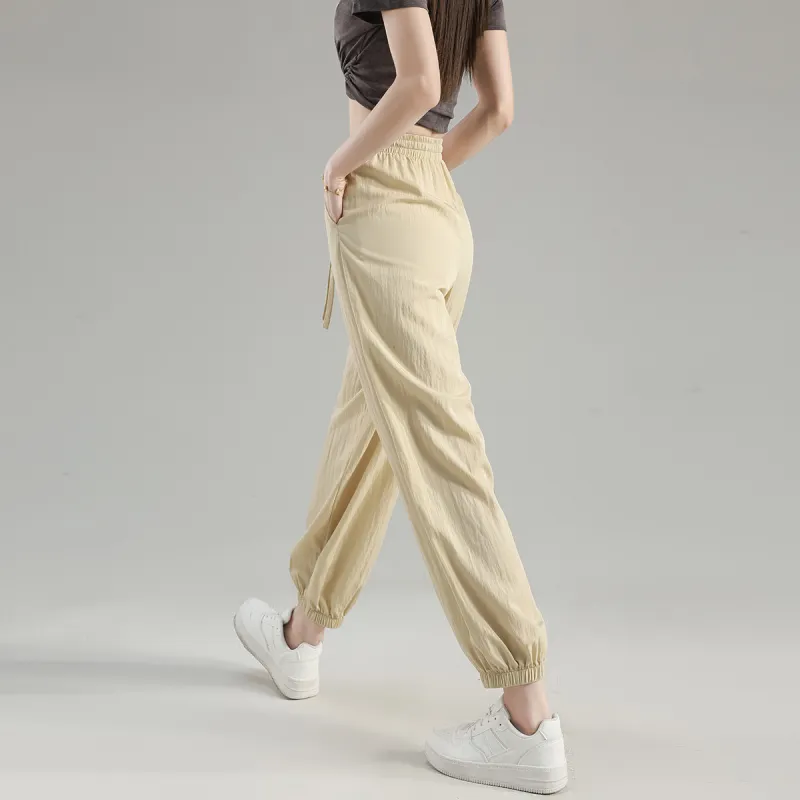 Tonlion Casual Pants Women's Beige Apricot-2