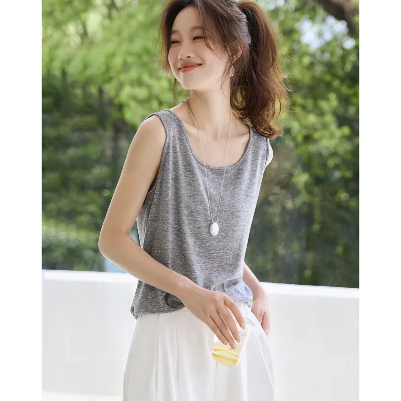 Mo Han Yi Mei Tank Tops Women's Light Heather Gray-2