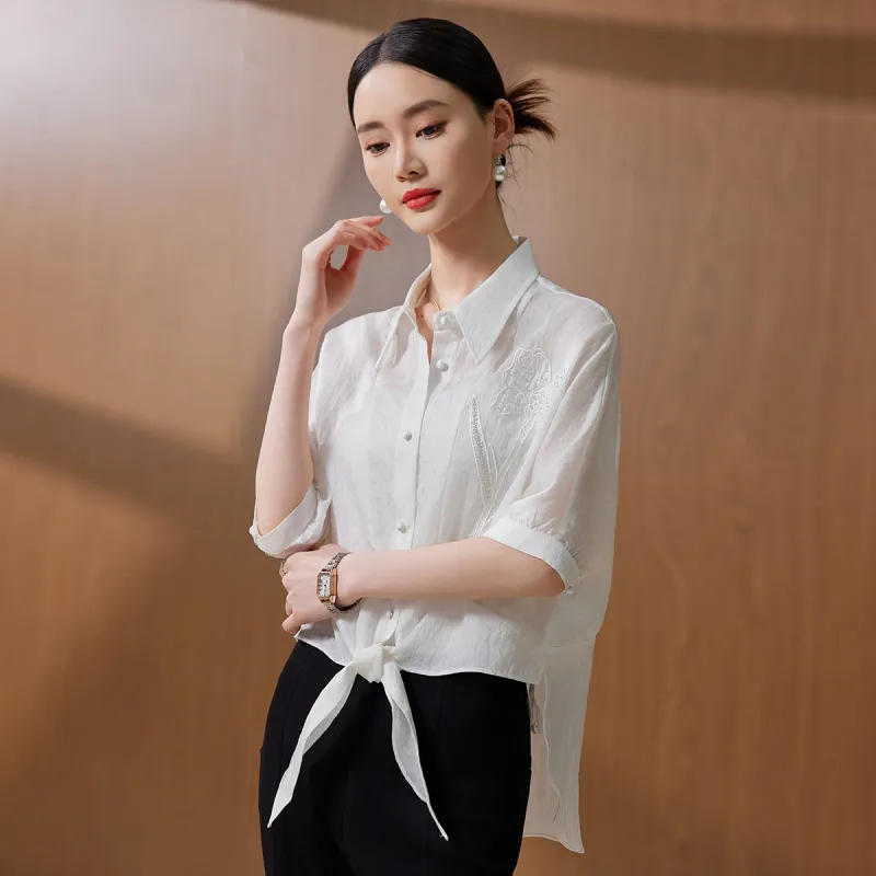 Hang Yi Court Shirts Women's White-6