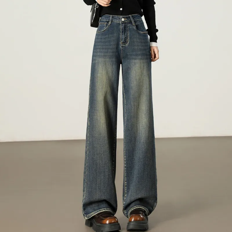 FAWENXIANGZI Jeans Women's Denim Blue-9