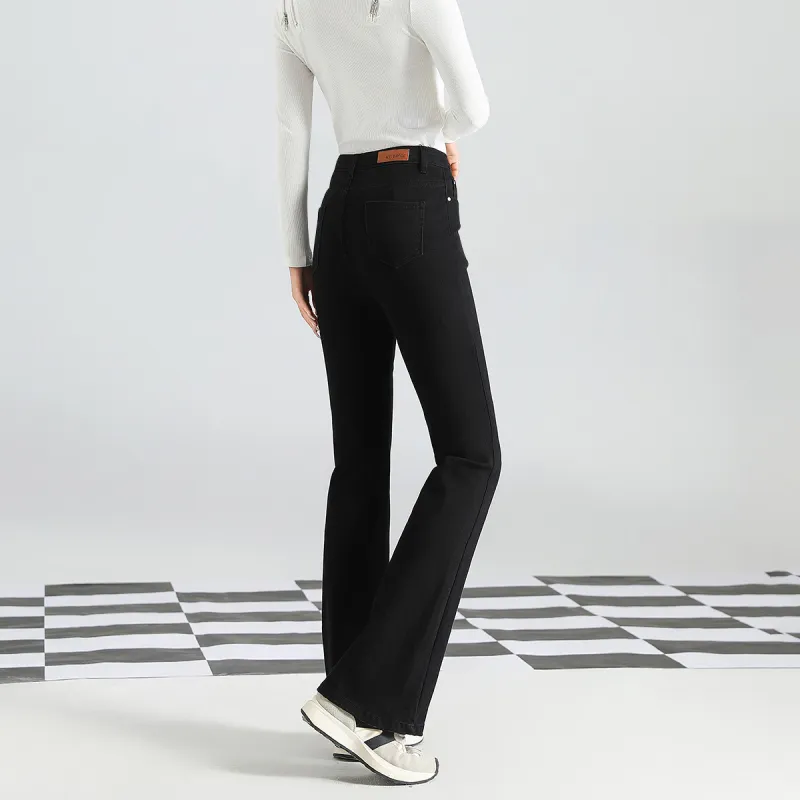 FAWENXIANGZI Jeans Women's Black-3