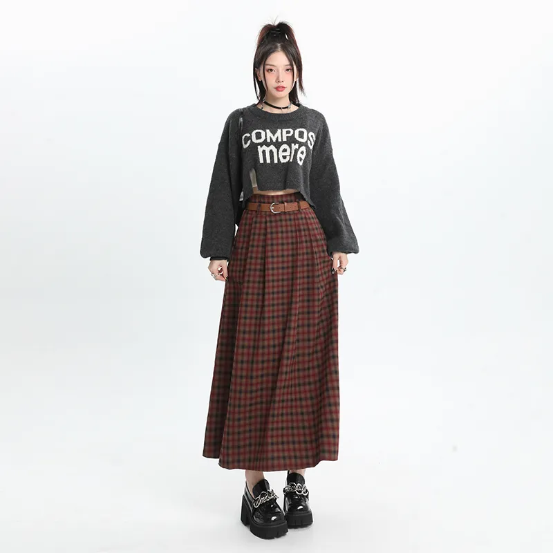 YINLEI Casual Long Skirt Women's-3