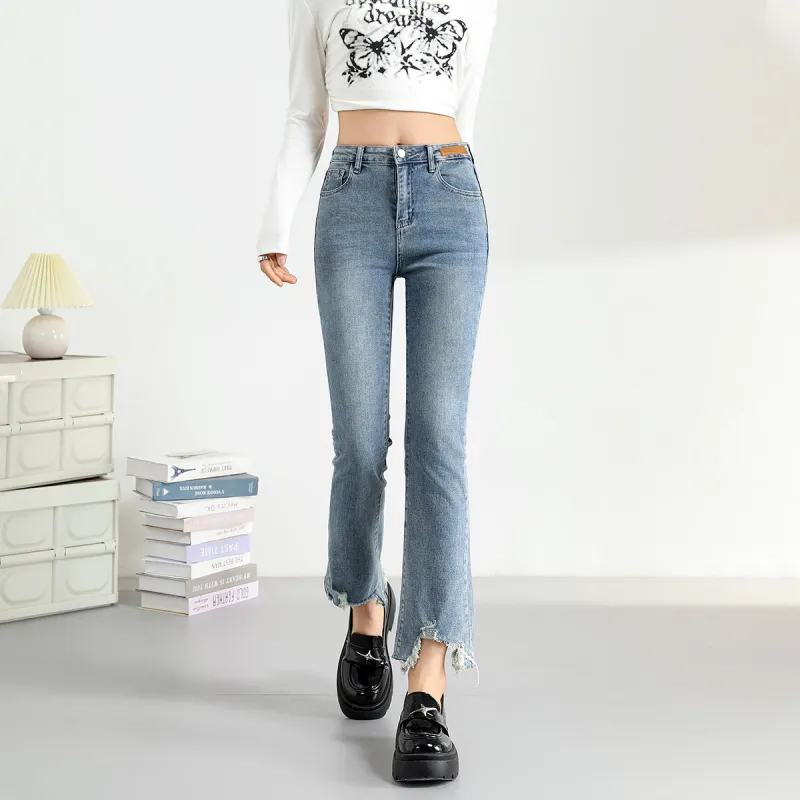 FAWENXIANGZI Jeans Women's Denim Blue-6