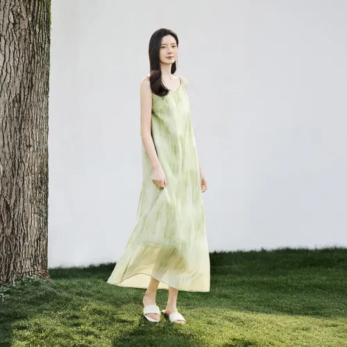IHIMI Slip Dresses Women's Matcha Green