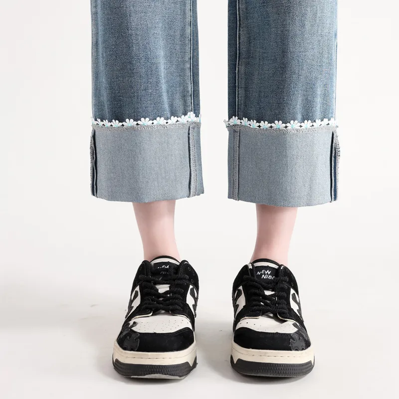 FAWENXIANGZI Jeans Women's Medium Blue-8