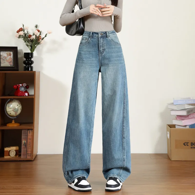FAWENXIANGZI Jeans Women's Light Blue-6