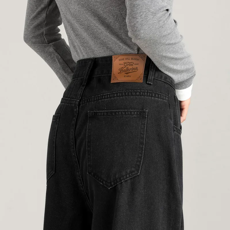 FAWENXIANGZI Jeans Women's Black-10