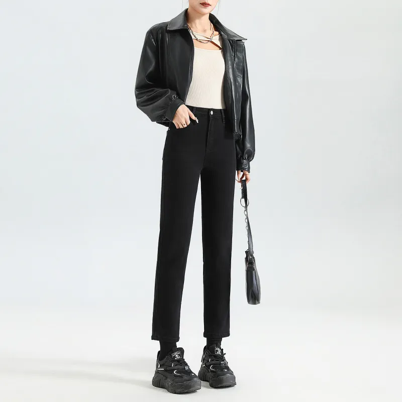 FAWENXIANGZI Jeans Women's Black-7
