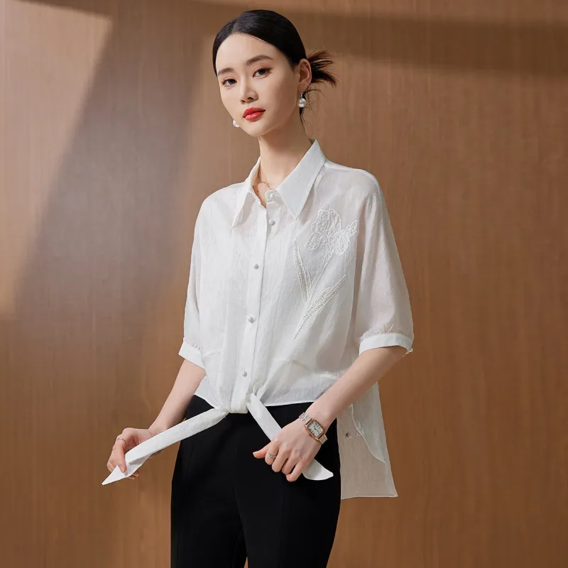 Hang Yi Court Shirts Women's White-4