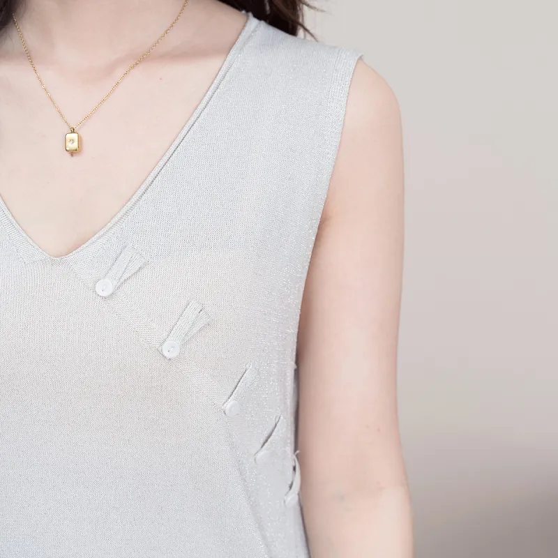 FAWENXIANGZI Tank Tops Women's Light Gray-4